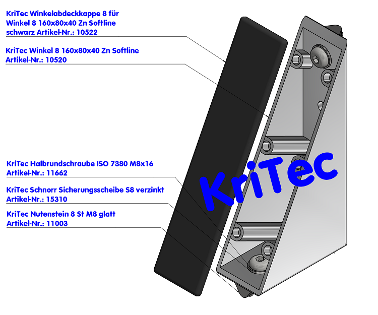 KriTec Winkel 8 160x80x40 Zn Softline