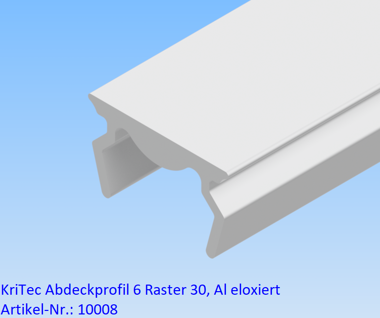 KriTec Abdeckprofil 6 Raster 30, Al natur eloxiert