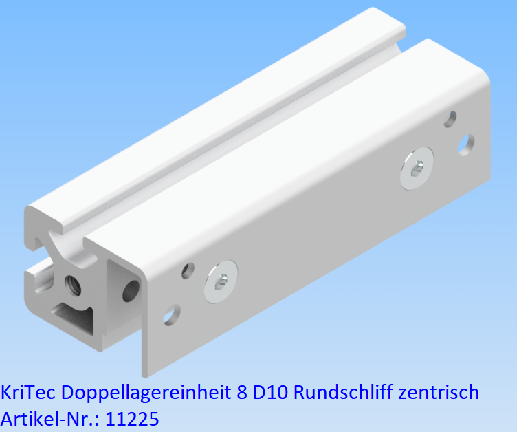 KriTec Doppellagereinheit 8 D10 Rundschliff zentrisch