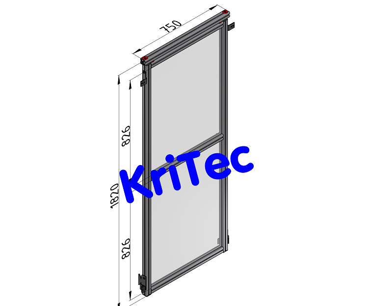 KriTec Schutzzaunelement Nut 8 Raster 40, B750xH2000mm, Polycarbonat PC, klar 5mm