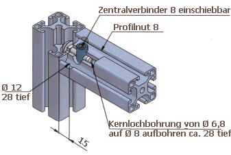 KriTec Zentralverbinder 8 SV einschiebbar - auch in rostfrei!