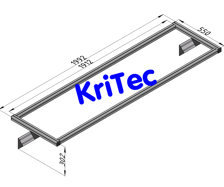 KriTec Leuchten- und Werkzeugausleger 2-fach, Breite = 2000mm