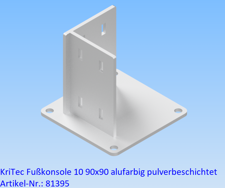 KriTec Fußkonsole 10 90x90 alufarbig pulverbeschichtet