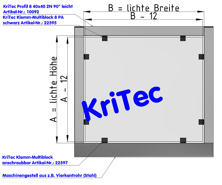 KriTec Klemm-Multiblock anschraubbar