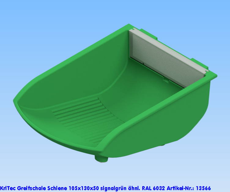 KriTec Greifschale Schiene 105x130x50 signalgrün ähnl. RAL 6032