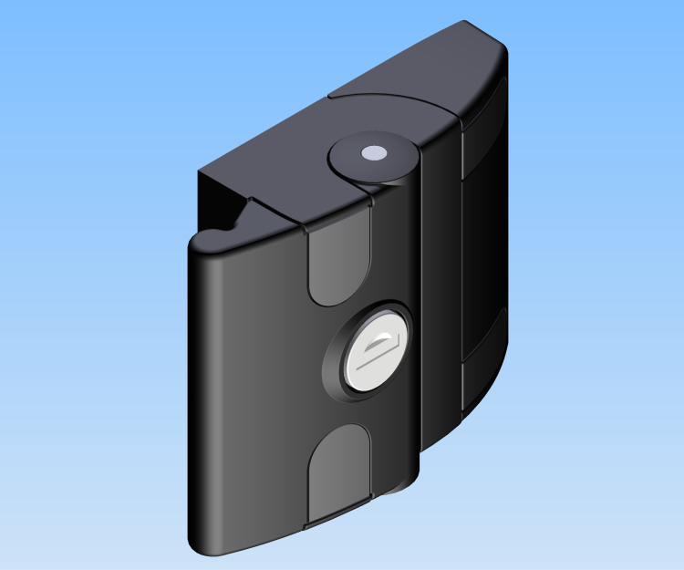 KriTec Fallenverschluss Mini gleichschliessend, anschraubbar von vorne, schwarz