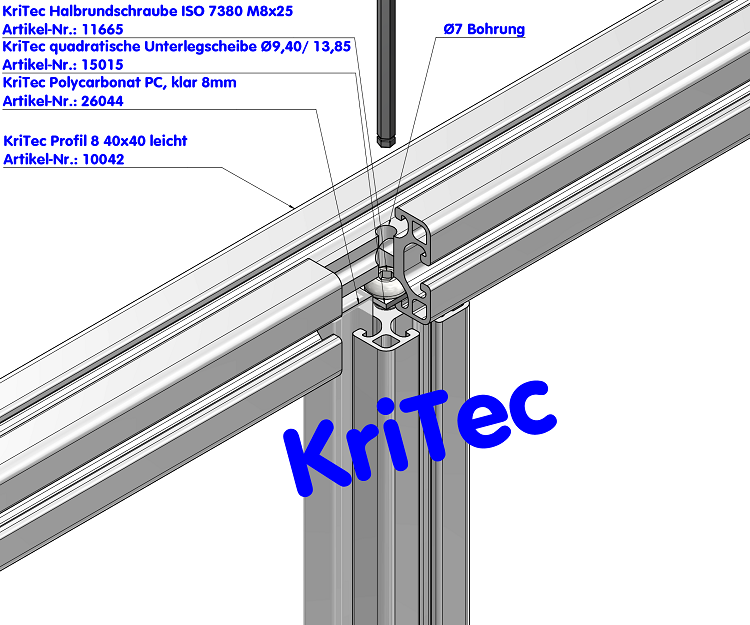 KriTec quadratische Unterlegscheibe Ø9,40/ 13,85