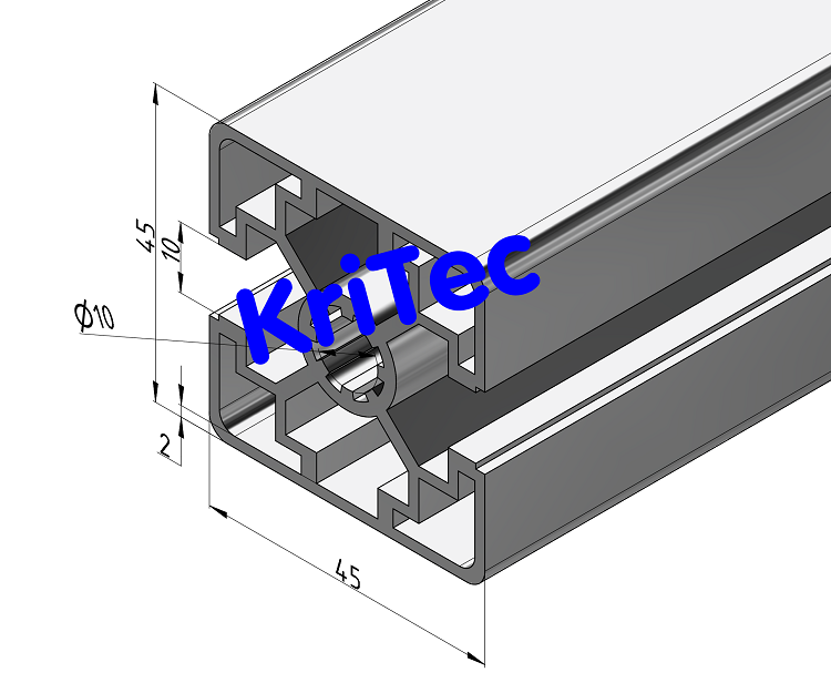 KriTec Profil 10 45x45 2N 180° leicht