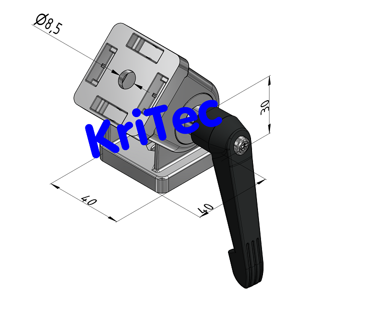 KriTec Gelenk 8 40x40 mit Klemmhebel, Standard