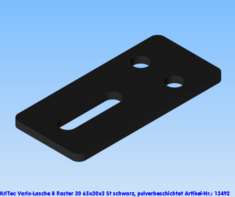 KriTec Vario-Lasche 8 Raster 30 65x30x3 St schwarz, pulverbeschichtet