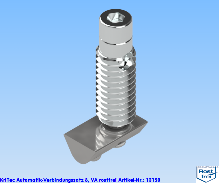 KriTec Automatik-Verbindungssatz 8 Raster 40, VA rostfrei