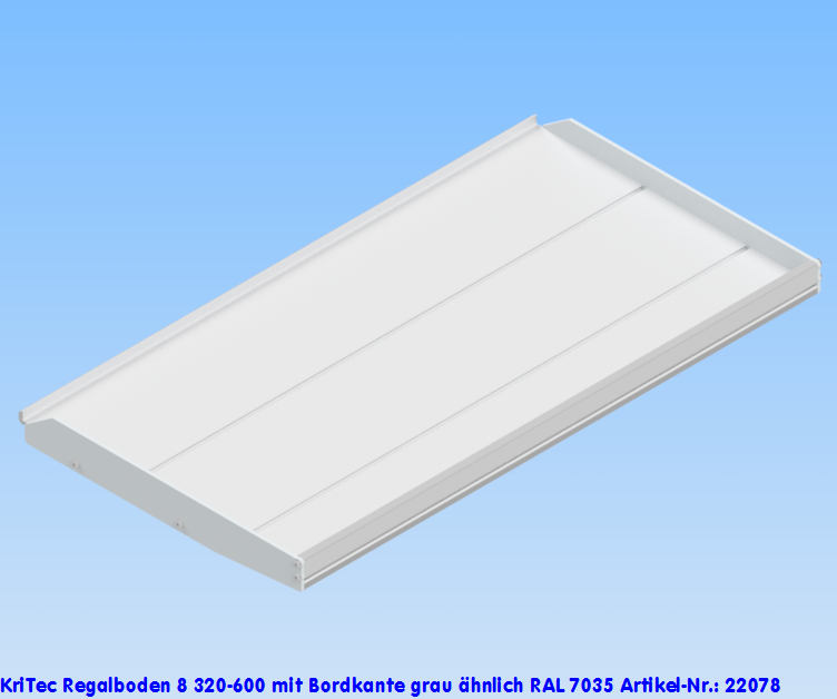 KriTec Regalboden 8 320-600 mit Bordkante, grau ähnlich RAL 7035