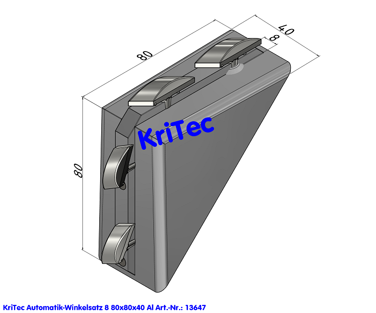 KriTec Automatik-Winkelsatz 8 80x80x40 Al
