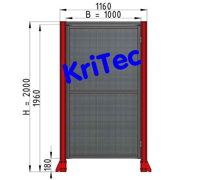 KriTec Schutzzauntüren Nut 8 Raster 40 mit Schweißgitter