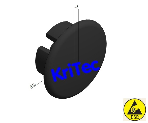 KriTec Abdeckkappe Rundrohr D28, antistatisch, schwarz