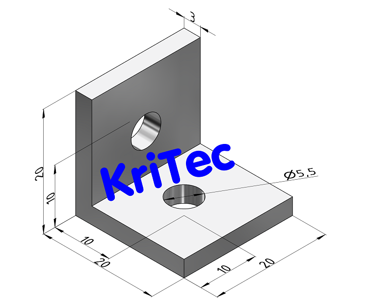 KriTec Aluminiumwinkel 5 20x20x20x3