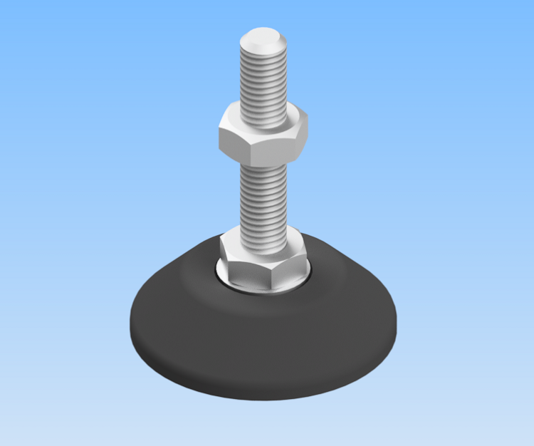 KriTec Stellfuß verschraubt Zn 60 mit Trapezfuß für Klemmlasche D60