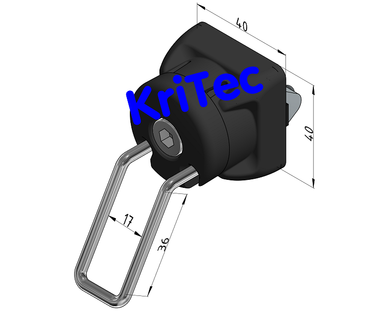 KriTec Haken 8 40x20 Raster 40, schwarz