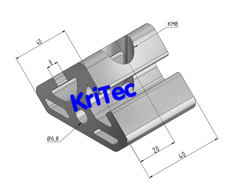 KriTec Winkelelemente 8 T2-40, natur eloxiert