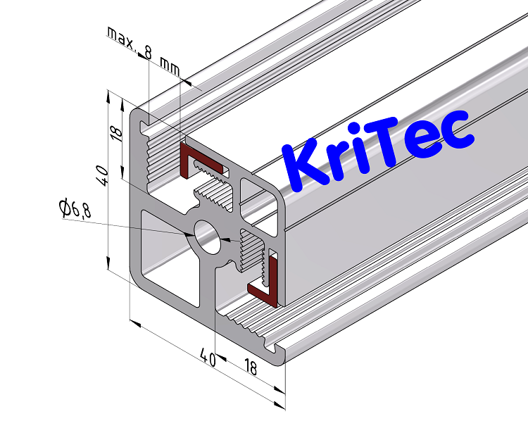 KriTec Klemmprofil 8 40x40-90°