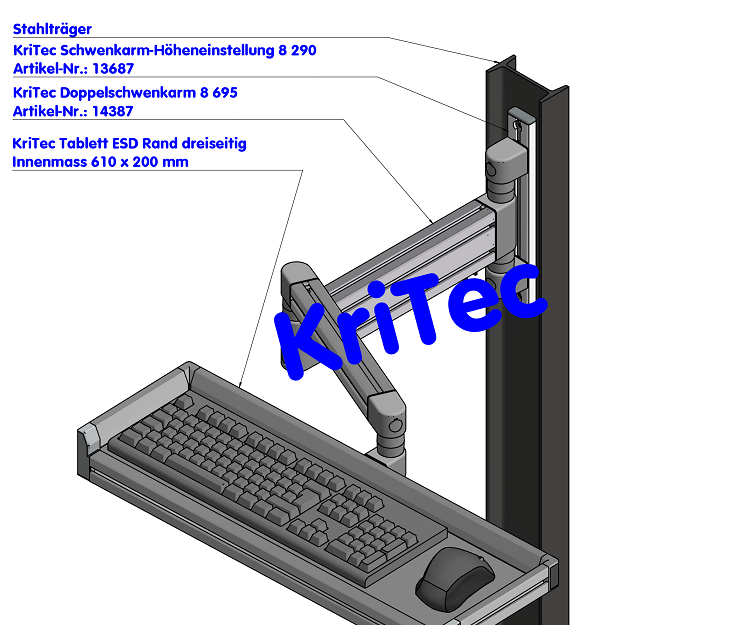 KriTec Schwenkarm-Höheneinstellungen 8