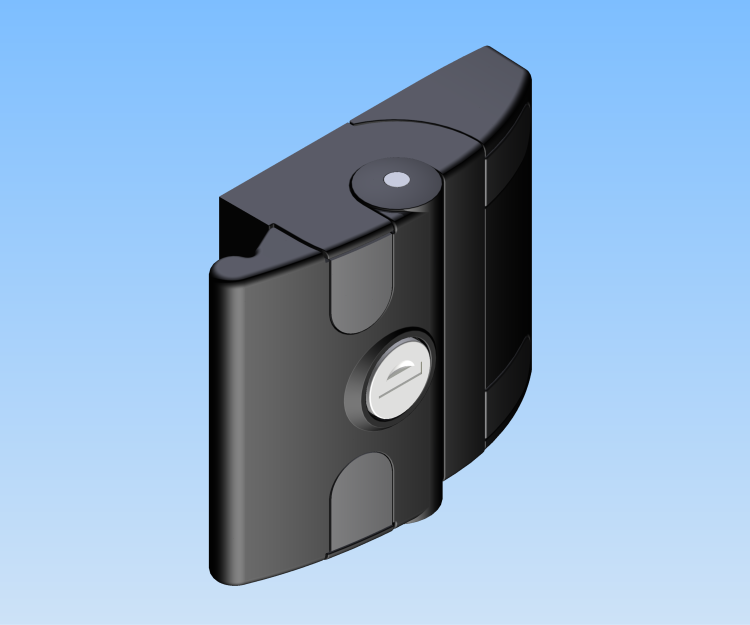 KriTec Fallenverschluss Mini verschiedenschliessend, anschraubbar von vorne, schwarz