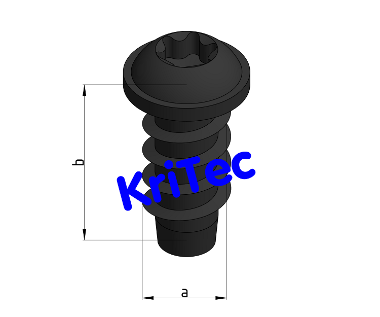 KriTec Linsenflanschkopfschraube St, schwarz TX