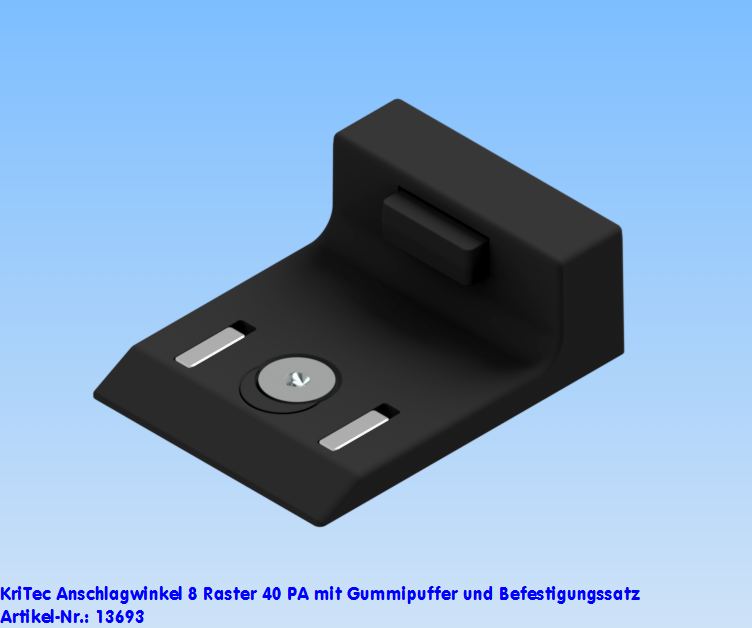 KriTec Anschlagwinkel 8 Raster 40 PA mit Gummipuffer