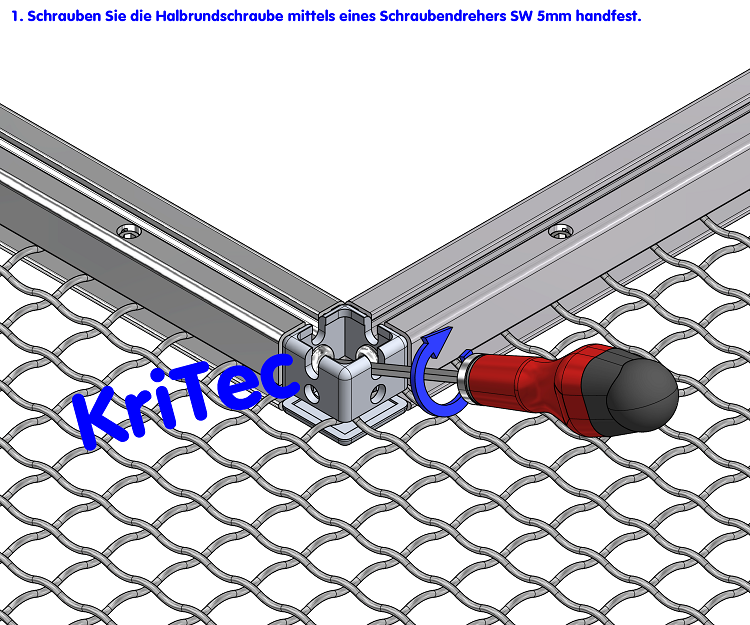 KriTec Klemmprofil-Kreuzverbinder 8 40x40