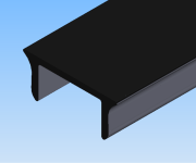 KriTec Abdeckprofil 8 Raster 40, Al schwarz eloxiert