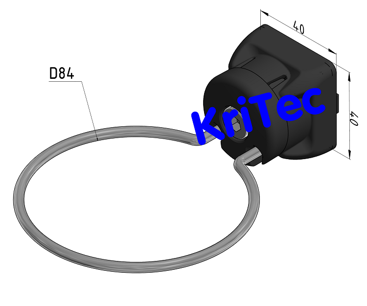 KriTec Halter 10 D80 Raster 40/ 45/ 50/ 60, schwarz