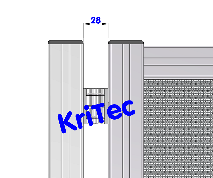 KriTec Scharnier 8 40 Zn, weißaluminium ähnlich RAL 9006