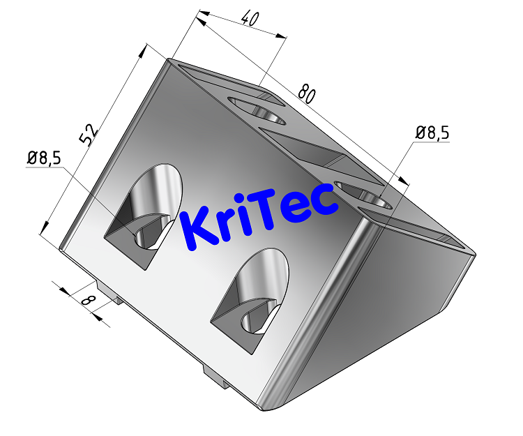 KriTec Doppel-Profilverbindungsblock 8 80x40-45°