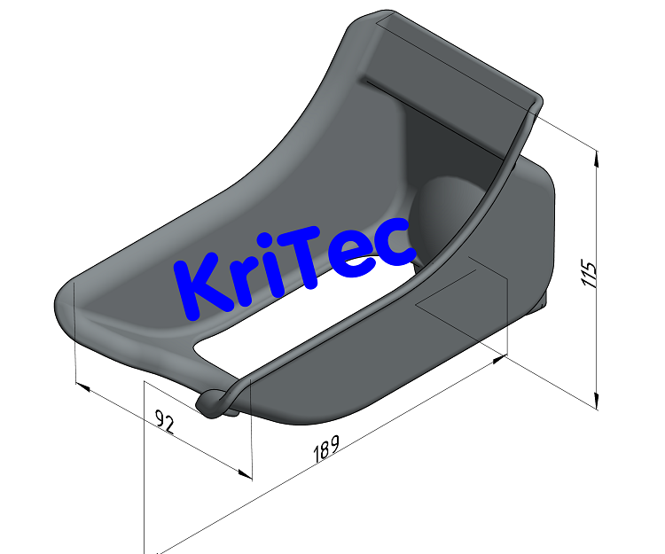 KriTec Ablageebene für Packband-Handabroller, grau
