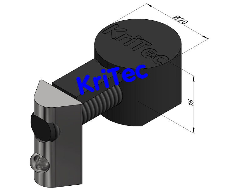 KriTec Universalverbindungssatz Nut 8 Raster 40, schwarz