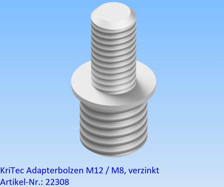 KriTec Adapterbolzen M12 / M8, verzinkt