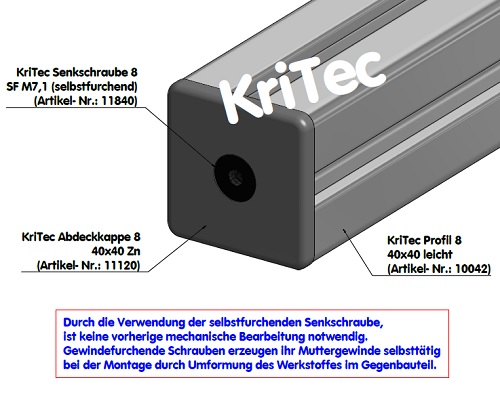 KriTec Profil 8 40x40 leicht