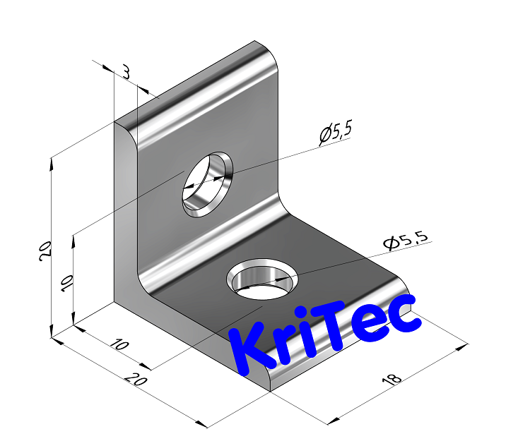KriTec Winkel 5 Al 20x20x18x3 Softline