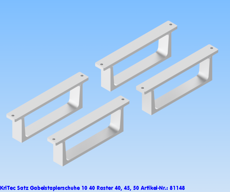 KriTec Satz Gabelstaplerschuhe 10 Raster 40, 45, 50