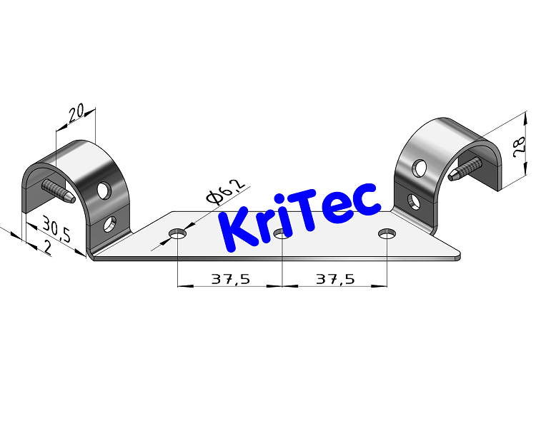 KriTec Tischplatteneinhängung Strebe D30