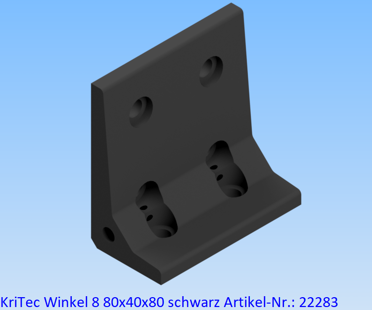 KriTec Winkel 8 80x40x80 schwarz