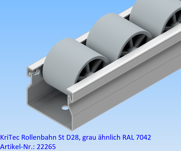 KriTec Rollenbahn St D28, grau ähnlich RAL 7042