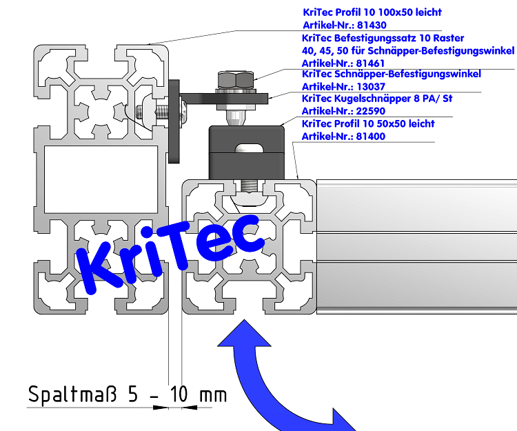 KriTec Schnäpper-Befestigungswinkel