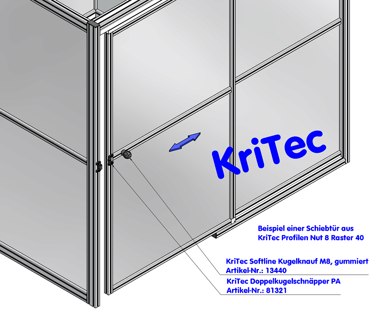 KriTec Softline Kugelknauf M8, gummiert
