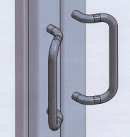 KriTec Handgriff Al 120 gebogen, schwarz und silber