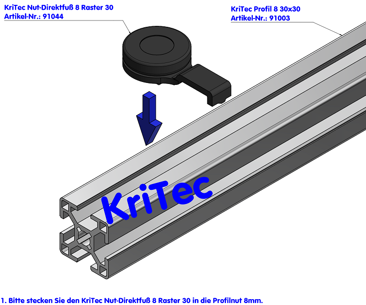 KriTec Nut-Direktfuß 8 Raster 30