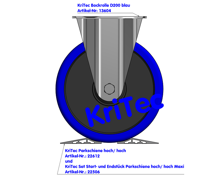KriTec Set Start- und Endstück Parkschiene hoch/ hoch Maxi
