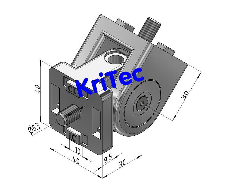 KriTec Schwenklager 10 Raster 40/ 45/ 50/ 60
