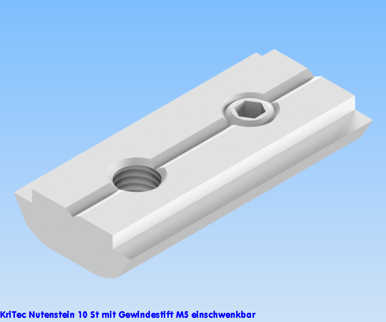 KriTec Nutenstein 10 St mit Gewindestift einschwenkbar