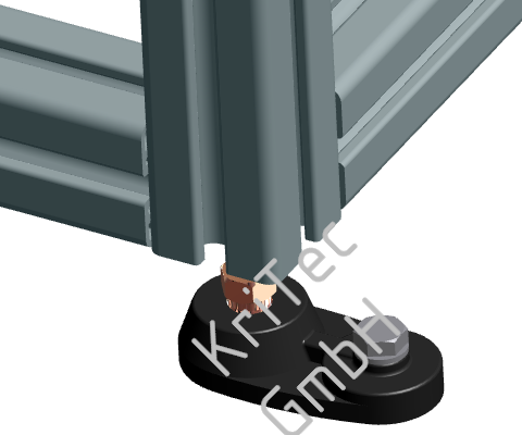 KriTec Stellfuß Zn 80 mit integrierter Befestigungslasche